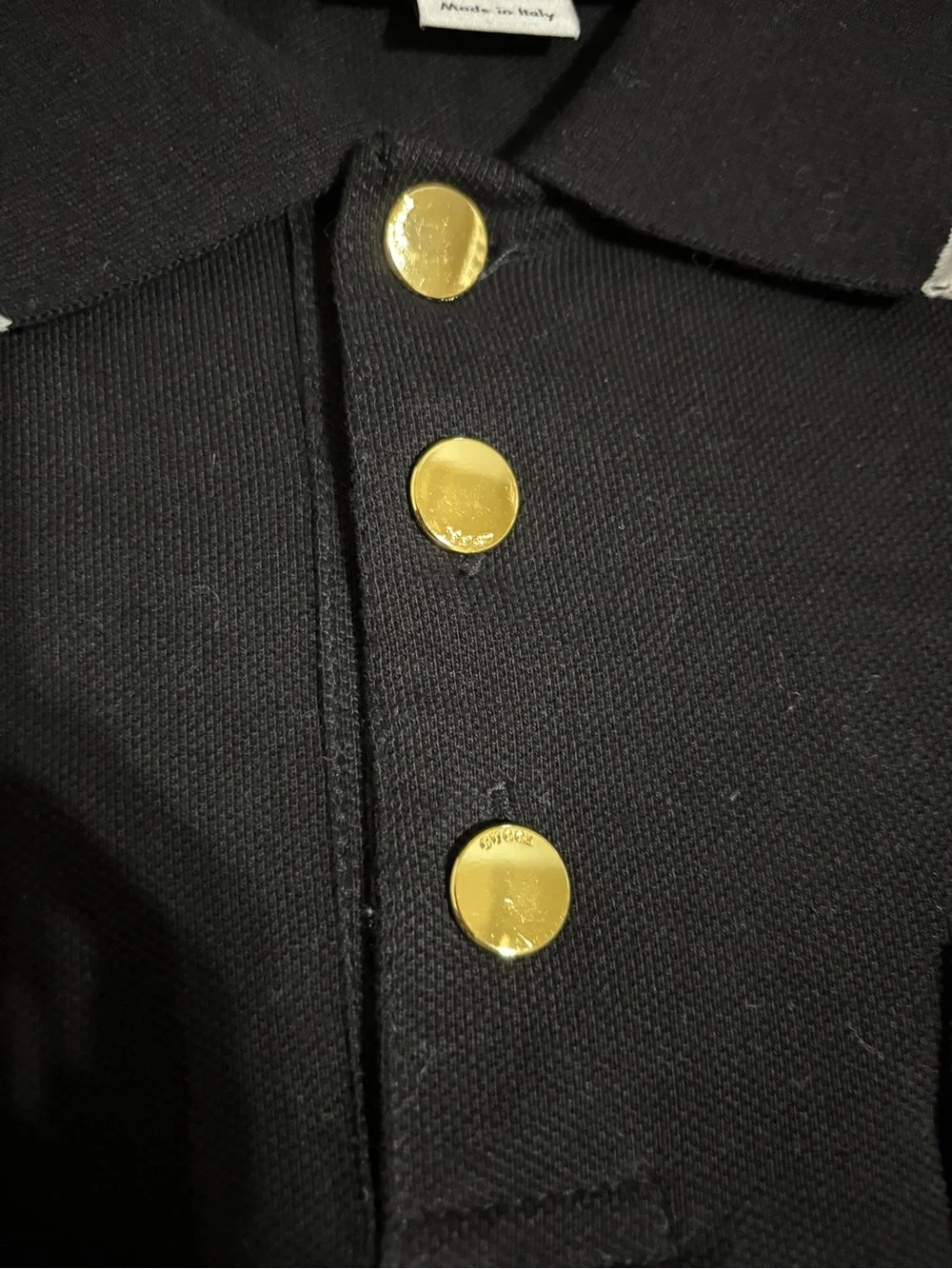 Gucci Black Polo Shirt With Red Logo Patch